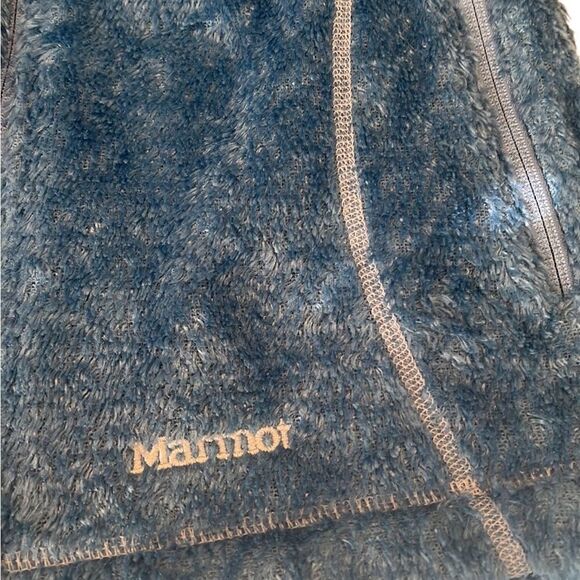 Marmot Fleece Blue Zip Up Long Sleeves Front Pociets Jacket Size Medium - Picture 8 of 13